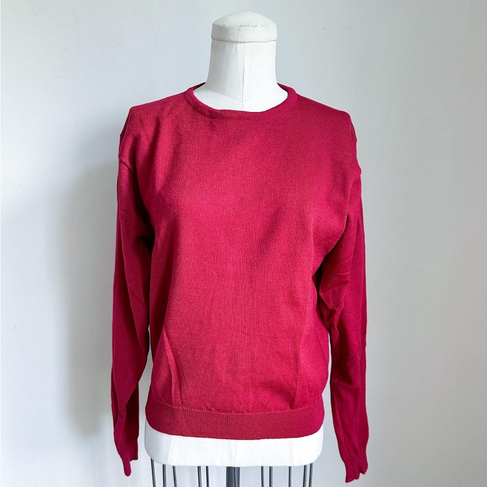Vintage 1980s Marino Wool Cranberry Sweater / S